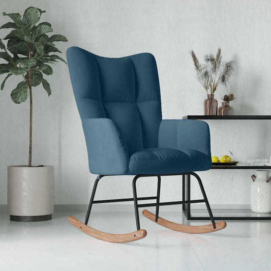 Schommelstoel fluweel blauw is nu te koop bij PeponiXL, paradijselijk wonen!