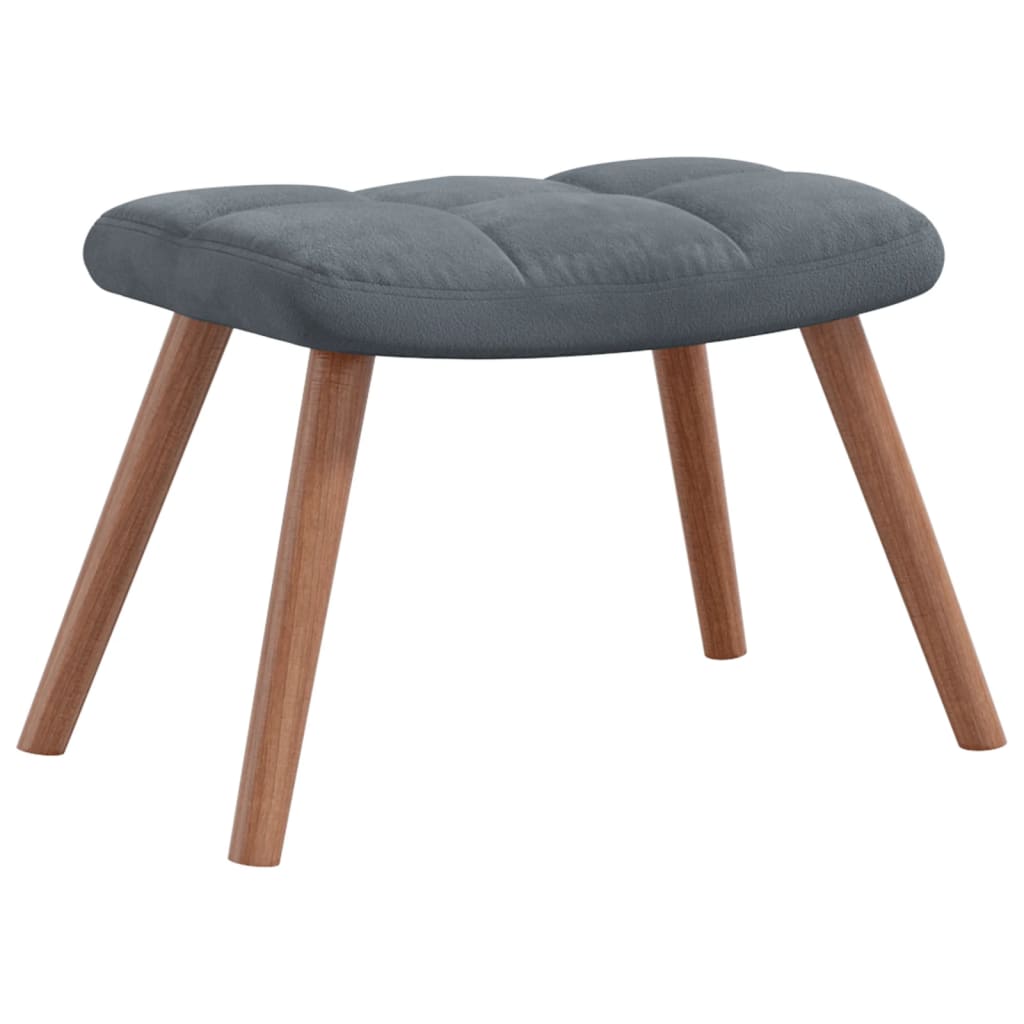 Schommelstoel met voetenbank fluweel donkergrijs is nu te koop bij PeponiXL, paradijselijk wonen!