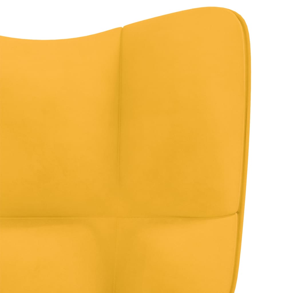 Schommelstoel met voetenbank fluweel mosterdgeel is nu te koop bij PeponiXL, paradijselijk wonen!