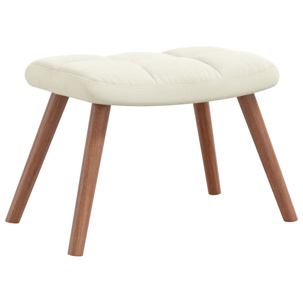 Schommelstoel met voetenbank fluweel crèmewit is nu te koop bij PeponiXL, paradijselijk wonen!