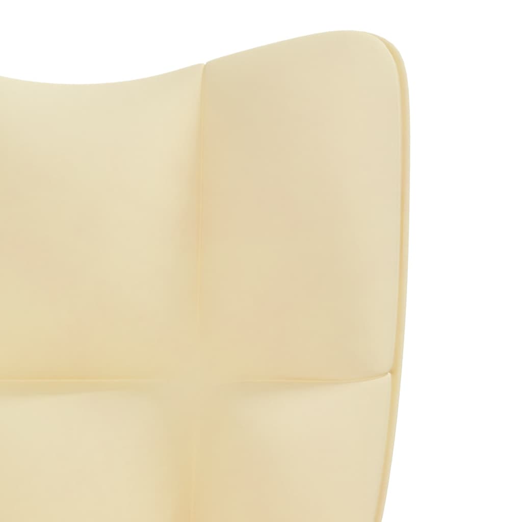 Schommelstoel met voetenbank fluweel crèmewit is nu te koop bij PeponiXL, paradijselijk wonen!