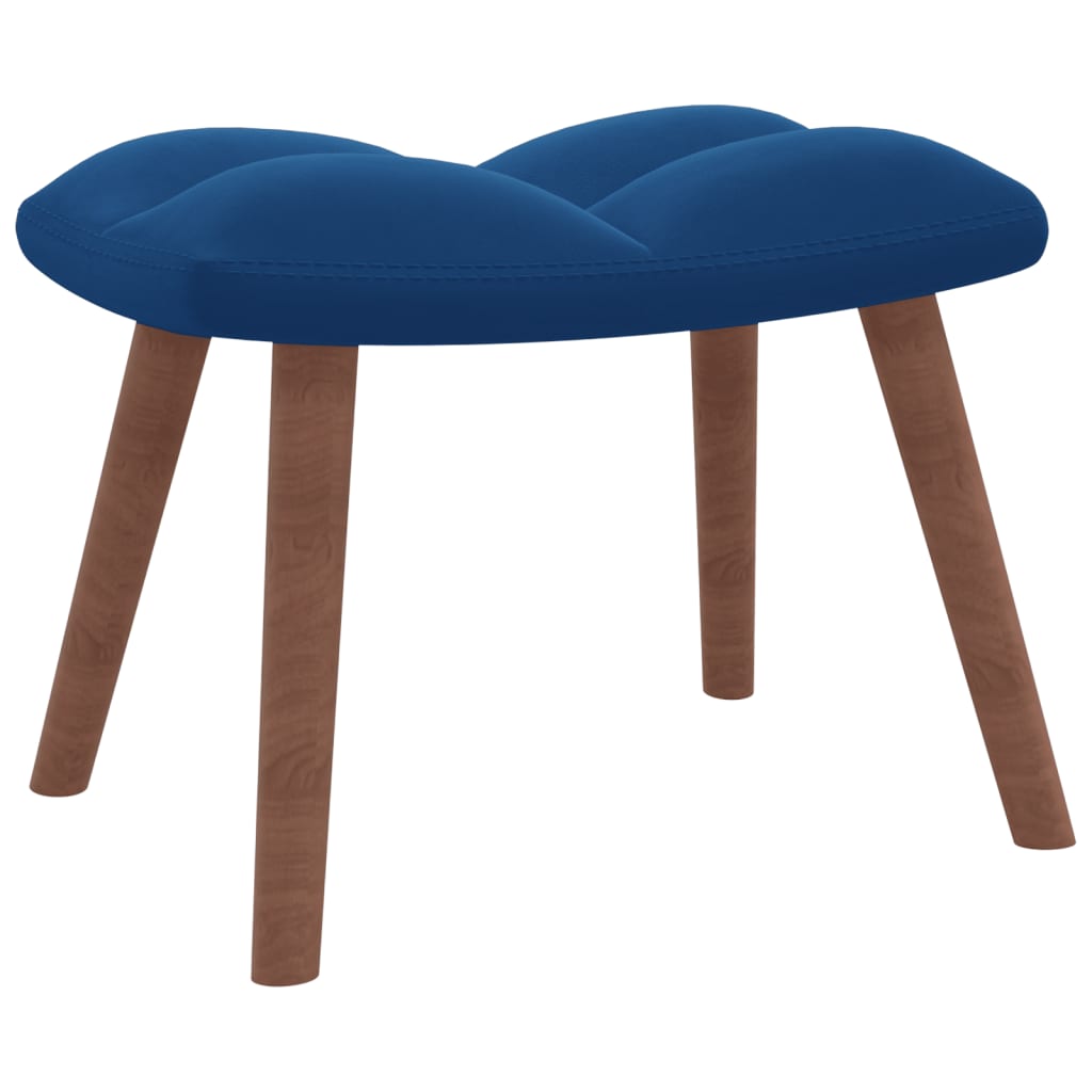 Schommelstoel met krukje blauw fluweel is nu te koop bij PeponiXL, paradijselijk wonen!
