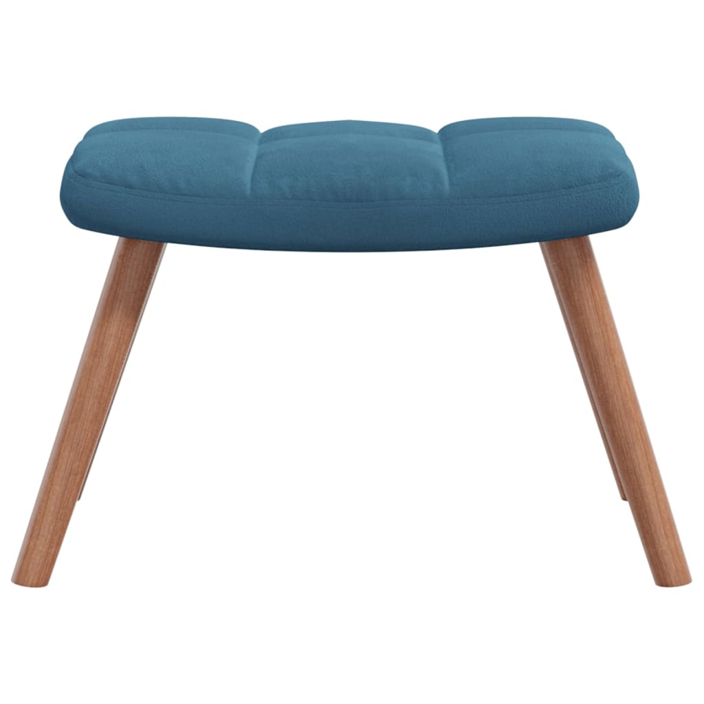 Schommelstoel met krukje blauw fluweel is nu te koop bij PeponiXL, paradijselijk wonen!