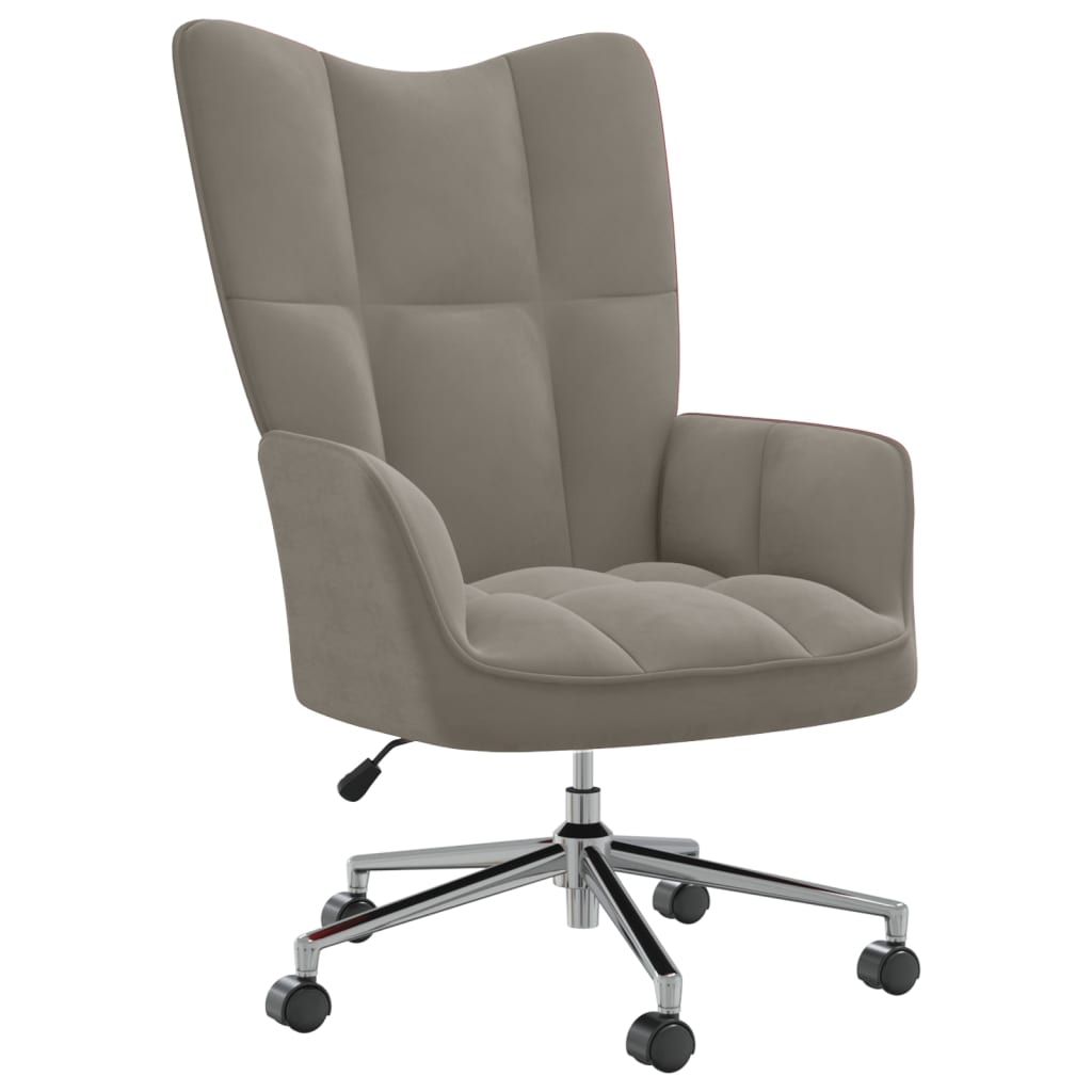 Relaxstoel fluweel lichtgrijs is nu te koop bij PeponiXL, paradijselijk wonen!