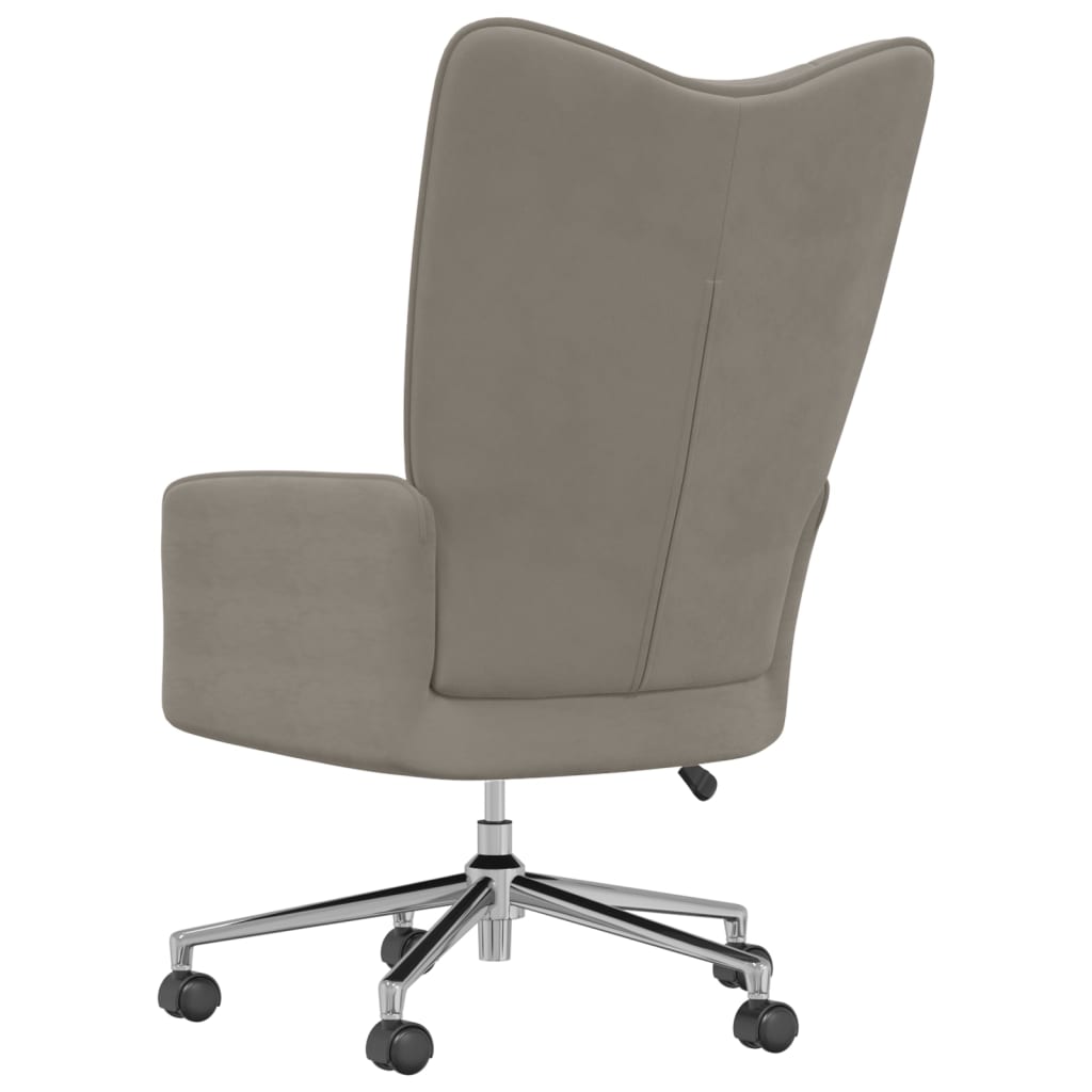Relaxstoel fluweel lichtgrijs is nu te koop bij PeponiXL, paradijselijk wonen!