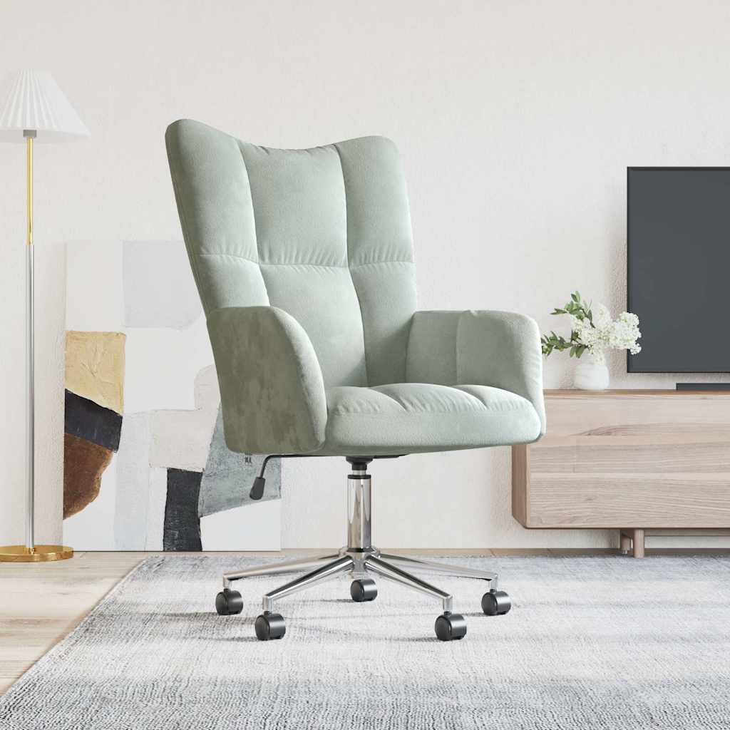 Relaxstoel fluweel lichtgrijs is nu te koop bij PeponiXL, paradijselijk wonen!