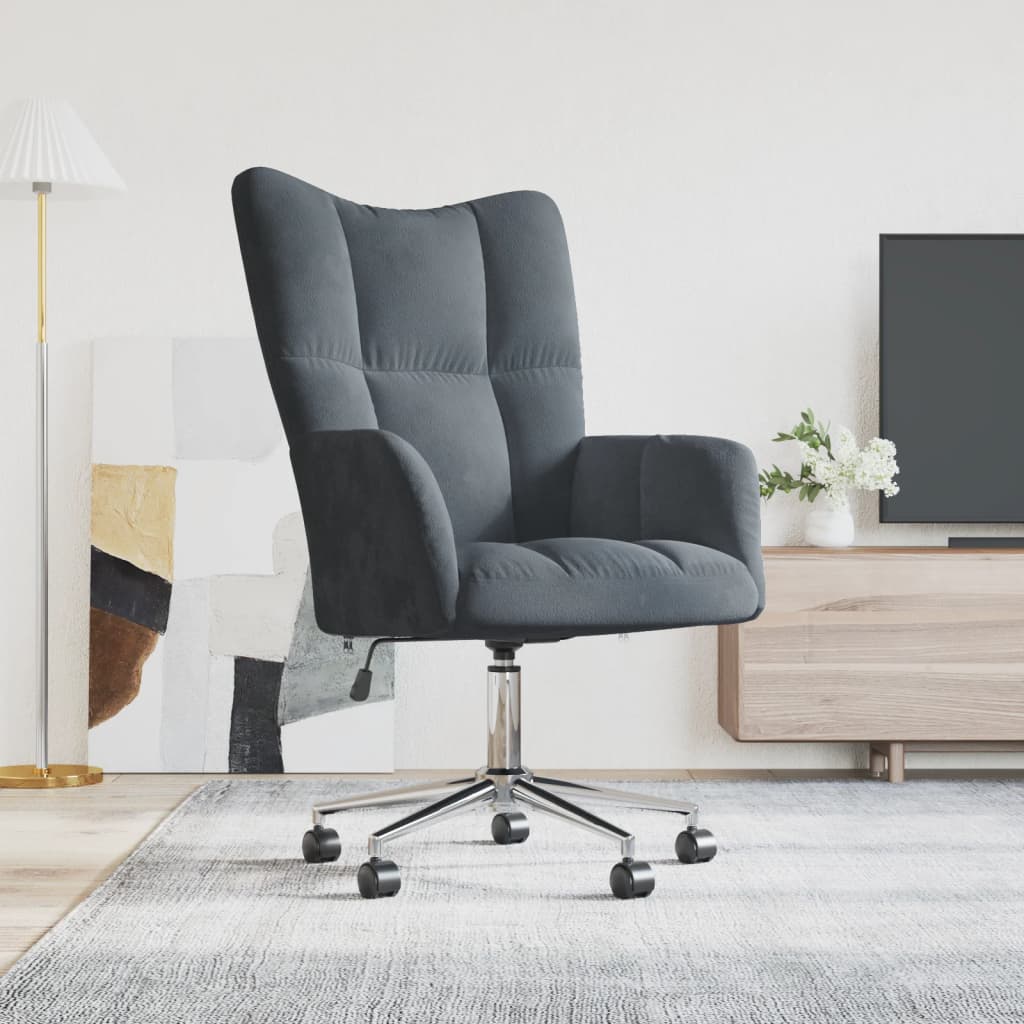 Relaxstoel fluweel donkergrijs is nu te koop bij PeponiXL, paradijselijk wonen!