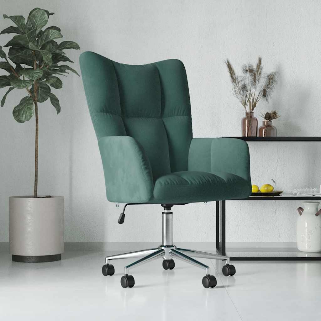 Relaxstoel fluweel donkergoen is nu te koop bij PeponiXL, paradijselijk wonen!