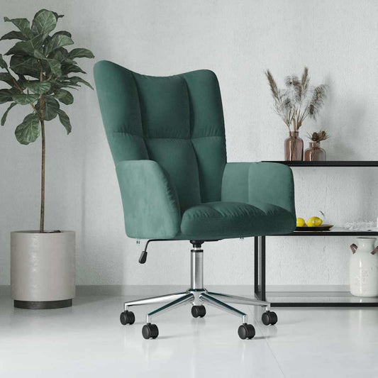 Relaxstoel fluweel donkergoen is nu te koop bij PeponiXL, paradijselijk wonen!