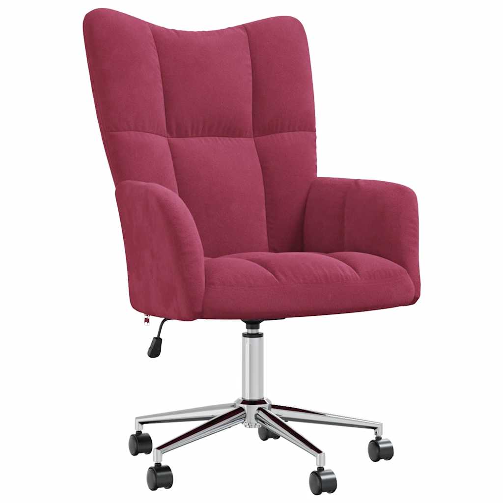 Relaxstoel fluweel wijnrood is nu te koop bij PeponiXL, paradijselijk wonen!