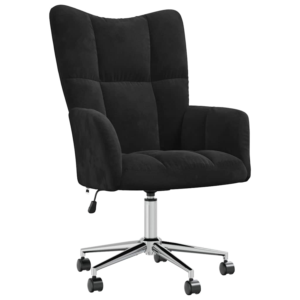 Relaxstoel fluweel zwart is nu te koop bij PeponiXL, paradijselijk wonen!