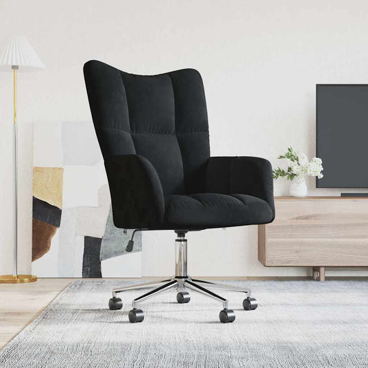 Relaxstoel fluweel zwart is nu te koop bij PeponiXL, paradijselijk wonen!