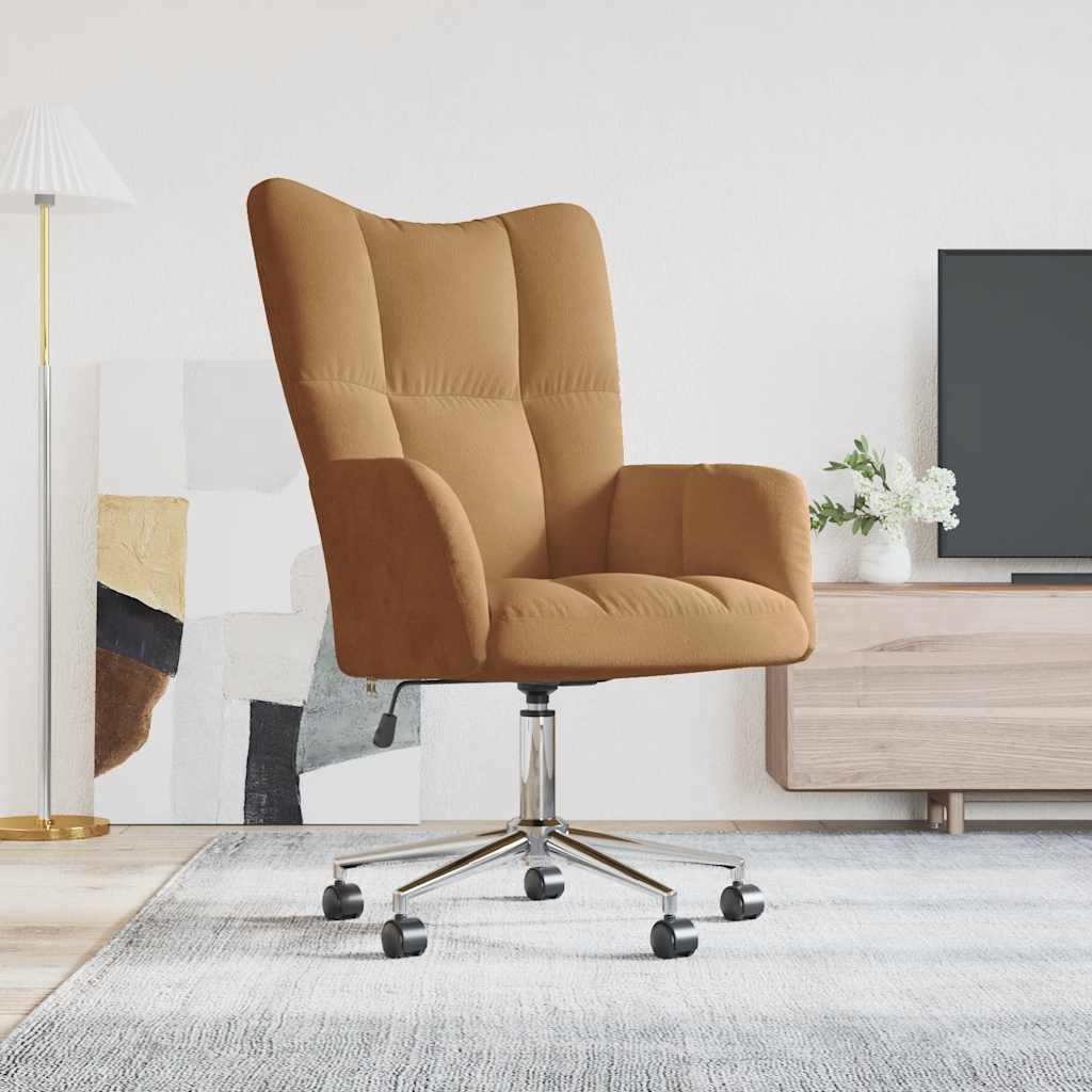 Relaxstoel fluweel bruin is nu te koop bij PeponiXL, paradijselijk wonen!
