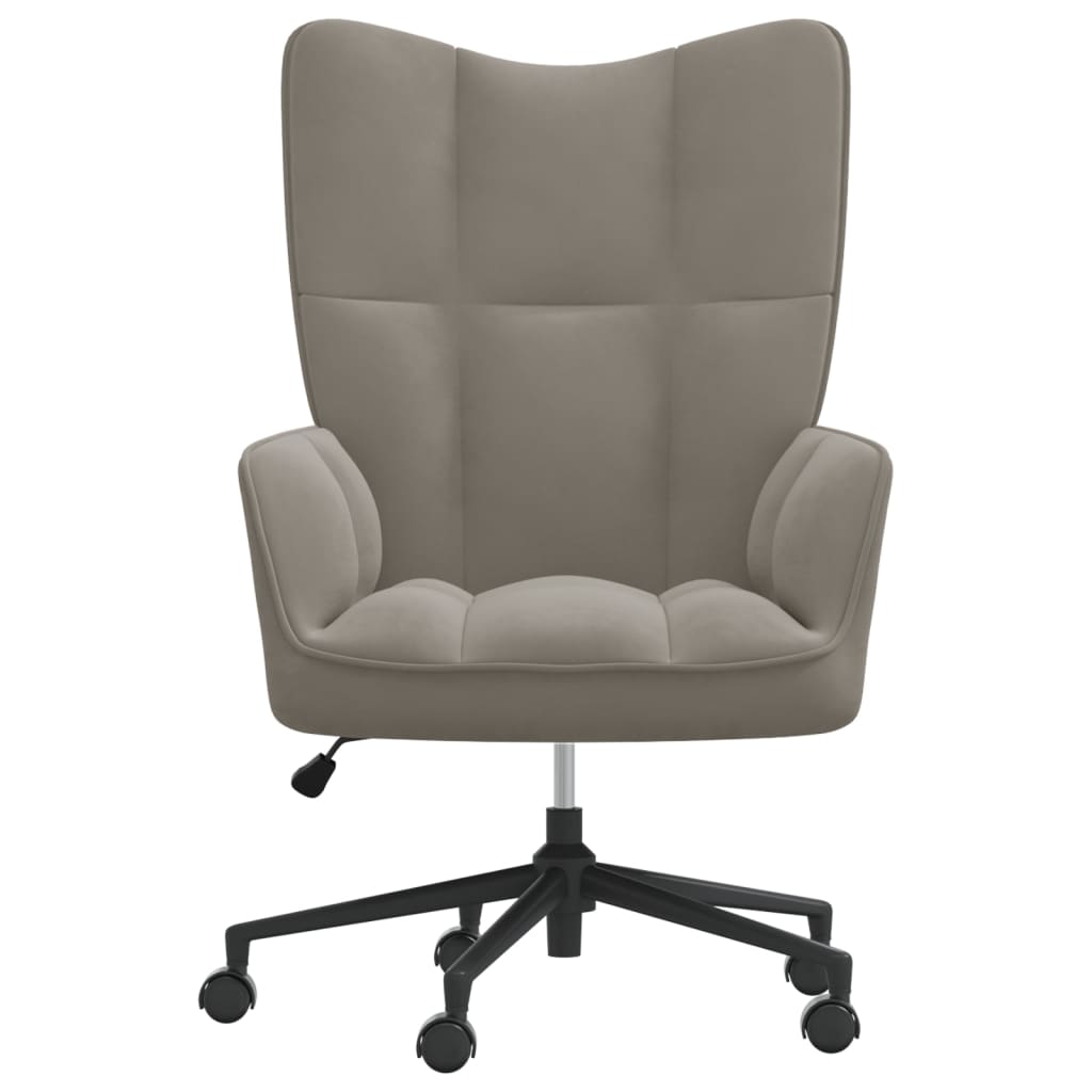 Relaxstoel fluweel lichtgrijs is nu te koop bij PeponiXL, paradijselijk wonen!