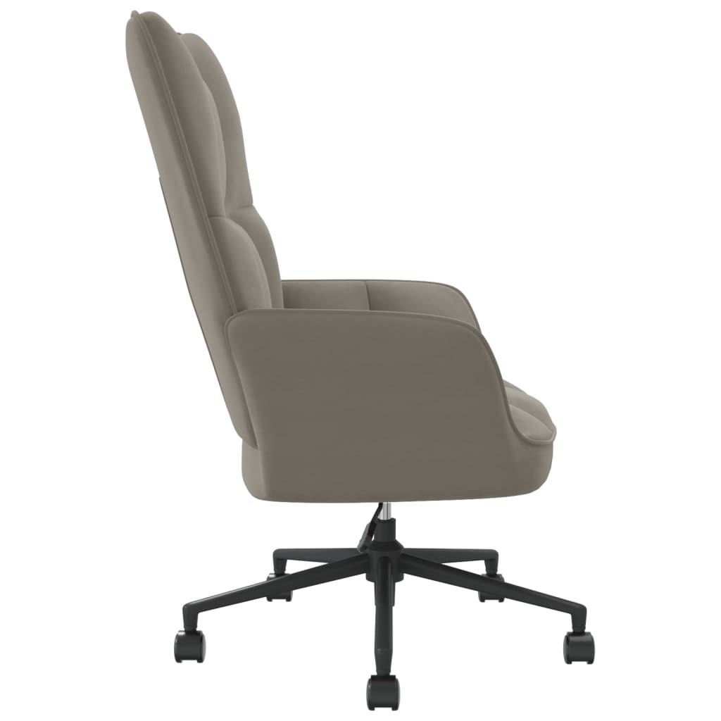 Relaxstoel fluweel lichtgrijs is nu te koop bij PeponiXL, paradijselijk wonen!