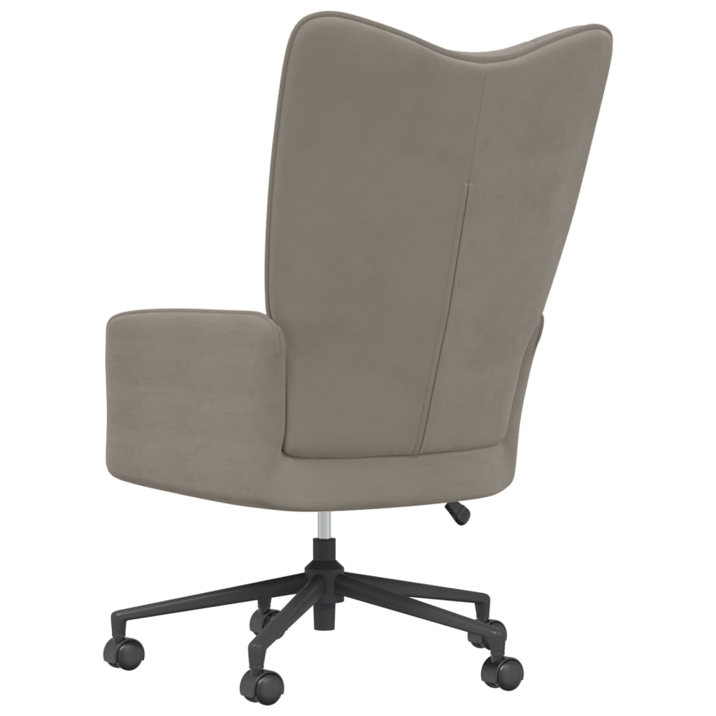 Relaxstoel fluweel lichtgrijs is nu te koop bij PeponiXL, paradijselijk wonen!
