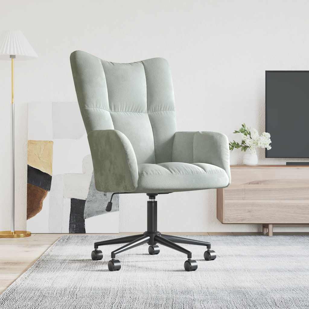 Relaxstoel fluweel lichtgrijs is nu te koop bij PeponiXL, paradijselijk wonen!