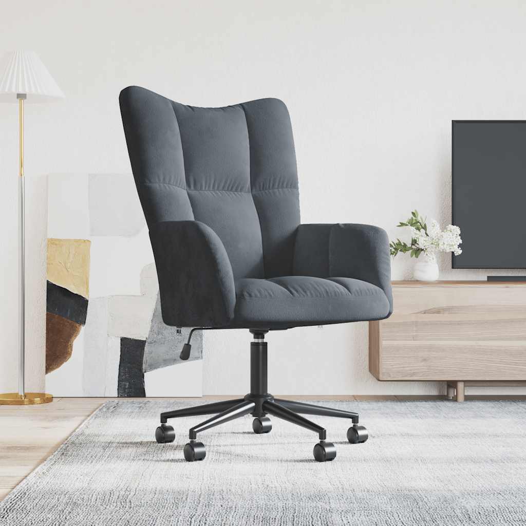 Relaxstoel fluweel donkergrijs is nu te koop bij PeponiXL, paradijselijk wonen!