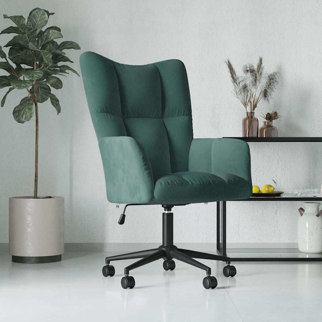 Relaxstoel fluweel donkergoen is nu te koop bij PeponiXL, paradijselijk wonen!