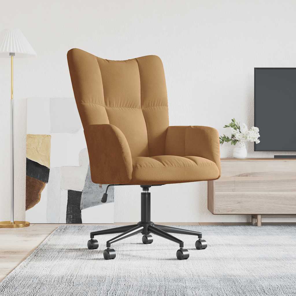Relaxstoel fluweel bruin is nu te koop bij PeponiXL, paradijselijk wonen!
