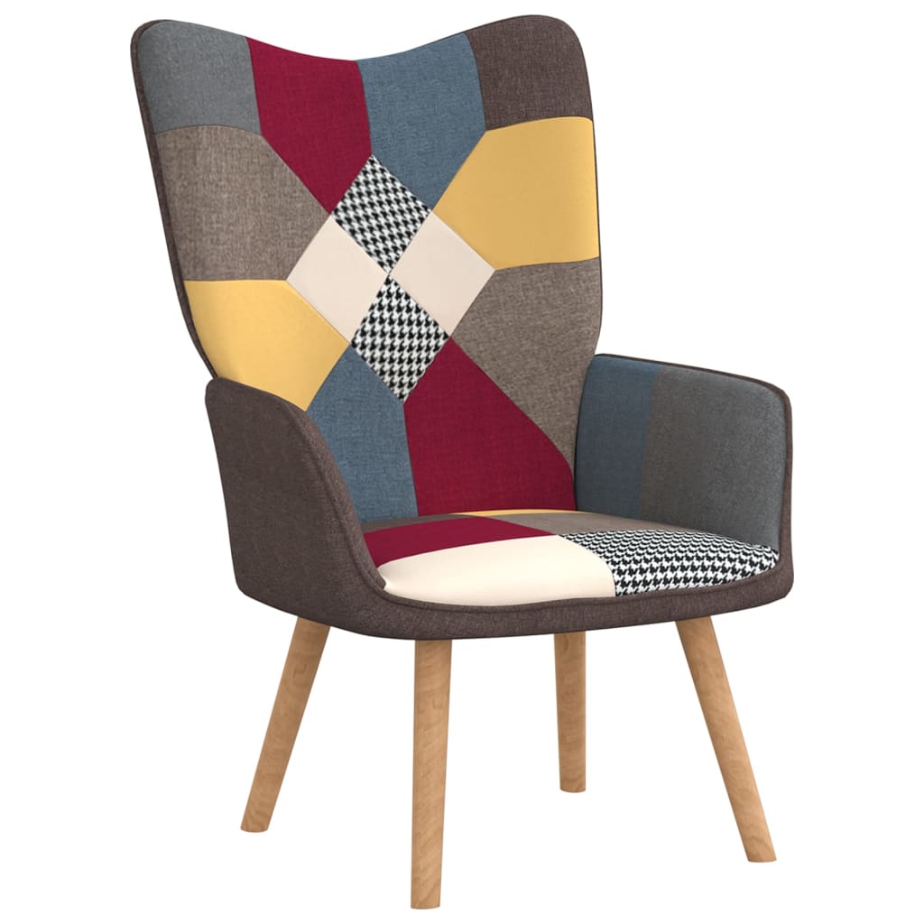 Relaxstoel met voetenbank patchwork stof is nu te koop bij PeponiXL, paradijselijk wonen!