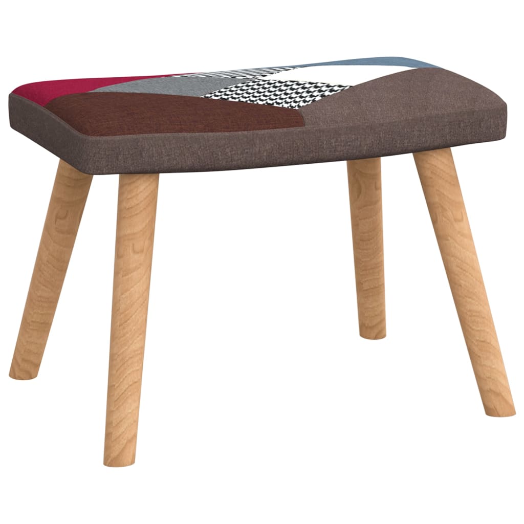 Relaxstoel met voetenbank patchwork stof is nu te koop bij PeponiXL, paradijselijk wonen!