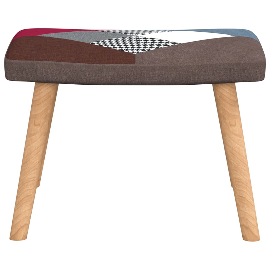 Relaxstoel met voetenbank patchwork stof is nu te koop bij PeponiXL, paradijselijk wonen!