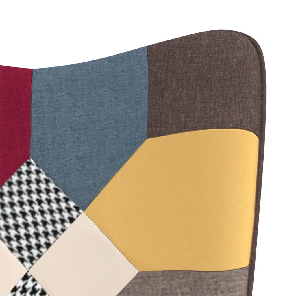 Relaxstoel met voetenbank patchwork stof is nu te koop bij PeponiXL, paradijselijk wonen!