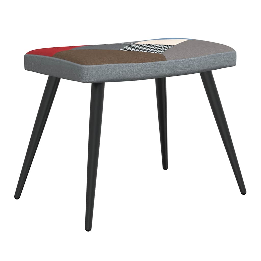 Relaxstoel met voetenbank patchwork stof is nu te koop bij PeponiXL, paradijselijk wonen!