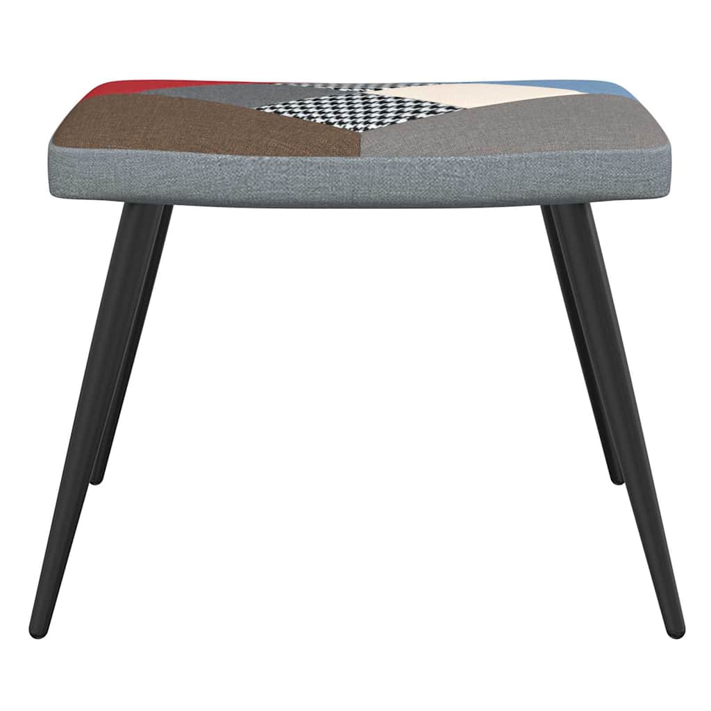 Relaxstoel met voetenbank patchwork stof is nu te koop bij PeponiXL, paradijselijk wonen!