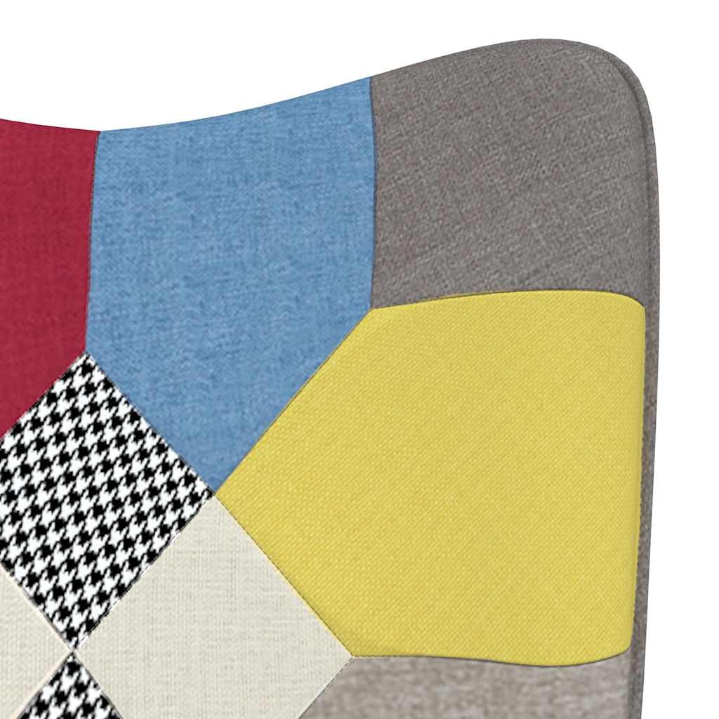 Relaxstoel met voetenbank patchwork stof is nu te koop bij PeponiXL, paradijselijk wonen!