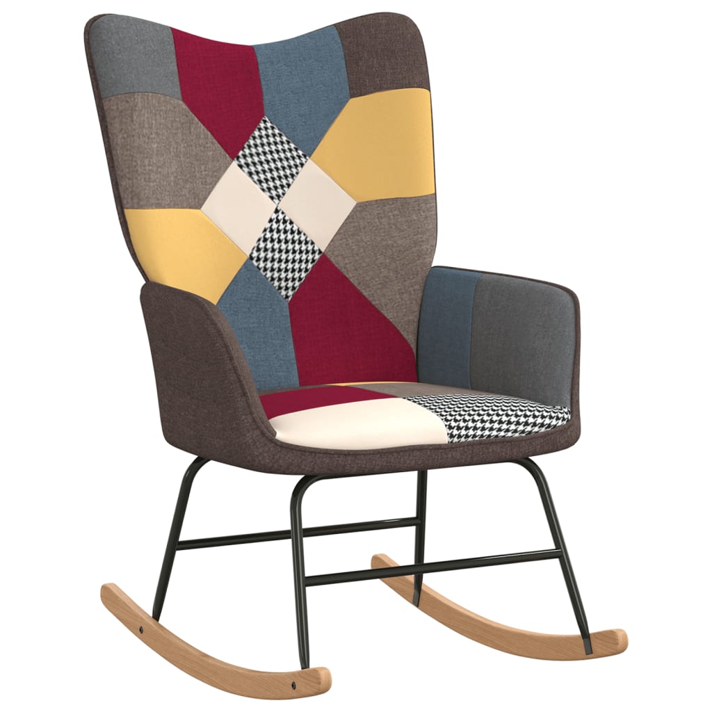 Schommelstoel patchwork stof is nu te koop bij PeponiXL, paradijselijk wonen!