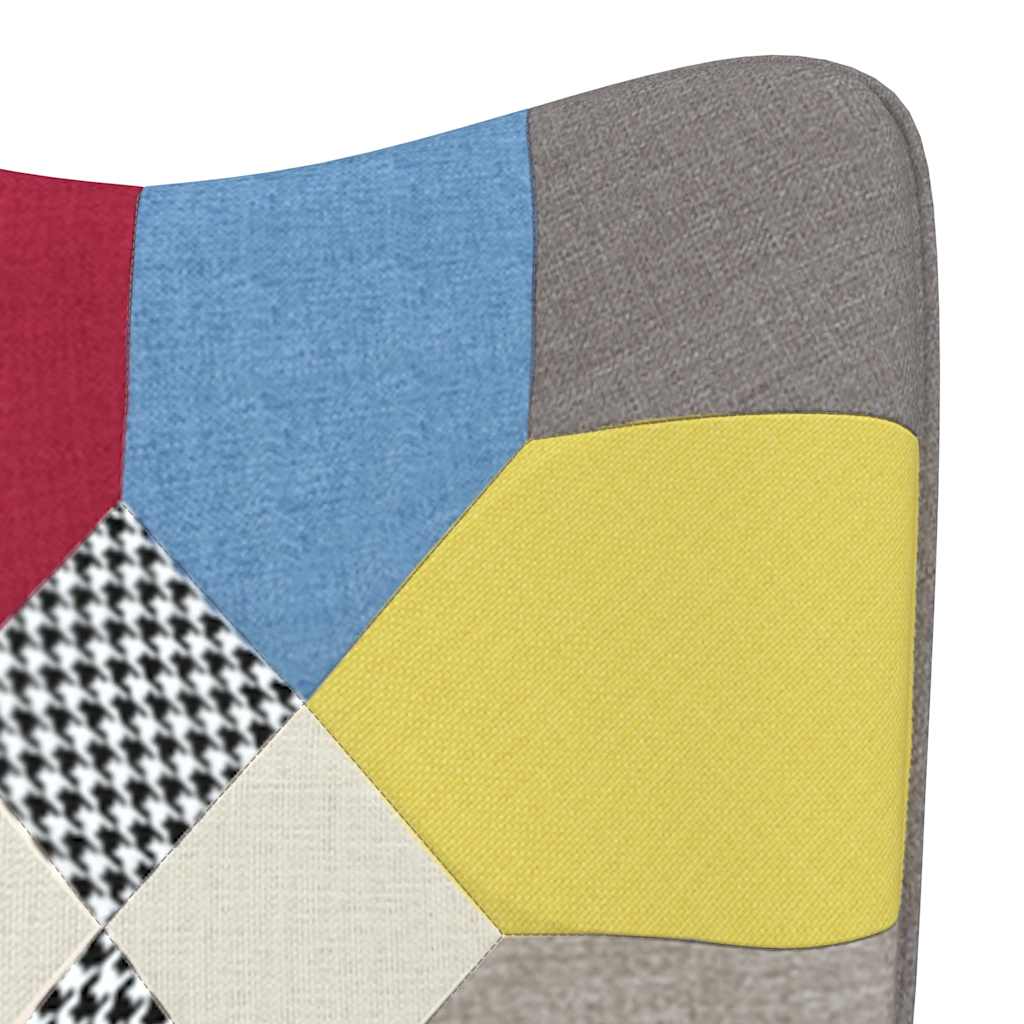 Schommelstoel met voetenbank patchwork stof is nu te koop bij PeponiXL, paradijselijk wonen!