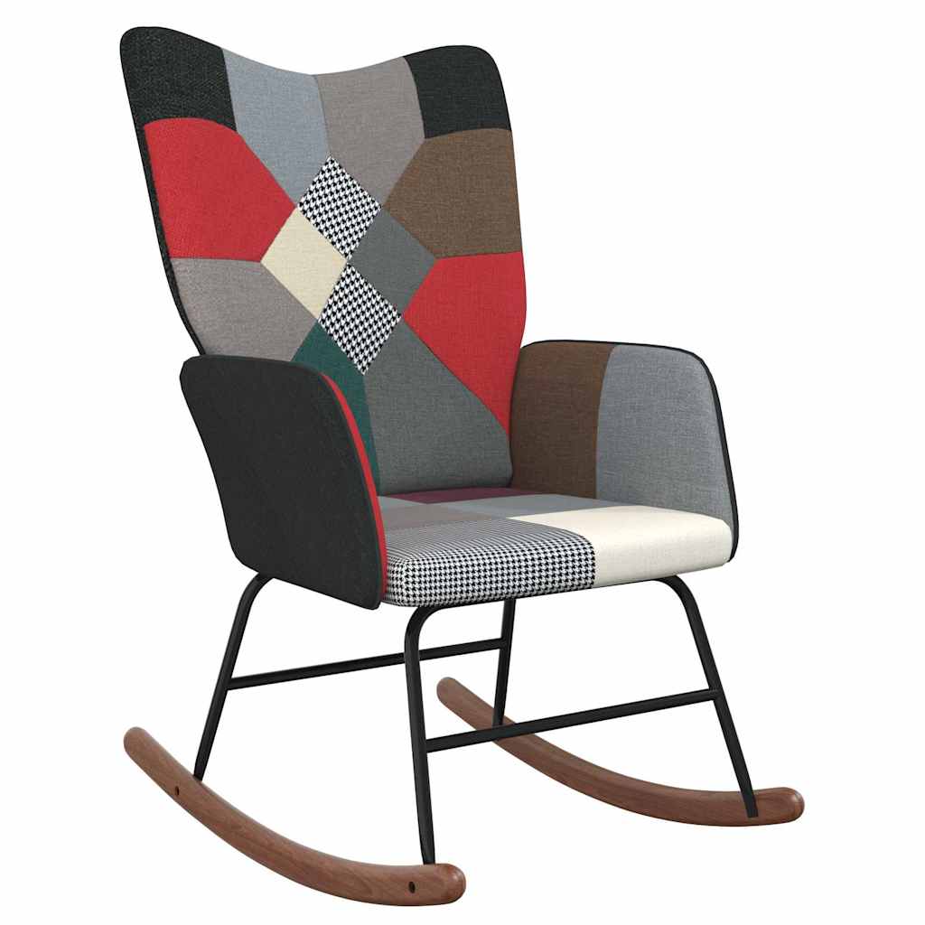 Schommelstoel patchwork stof is nu te koop bij PeponiXL, paradijselijk wonen!