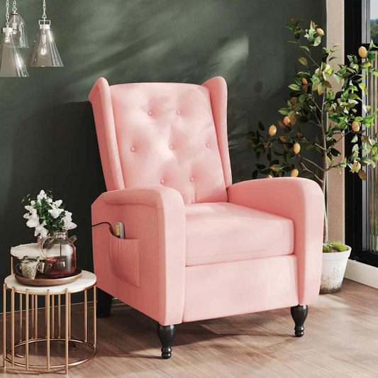 Massagestoel verstelbaar fluweel roze is nu te koop bij PeponiXL, paradijselijk wonen!