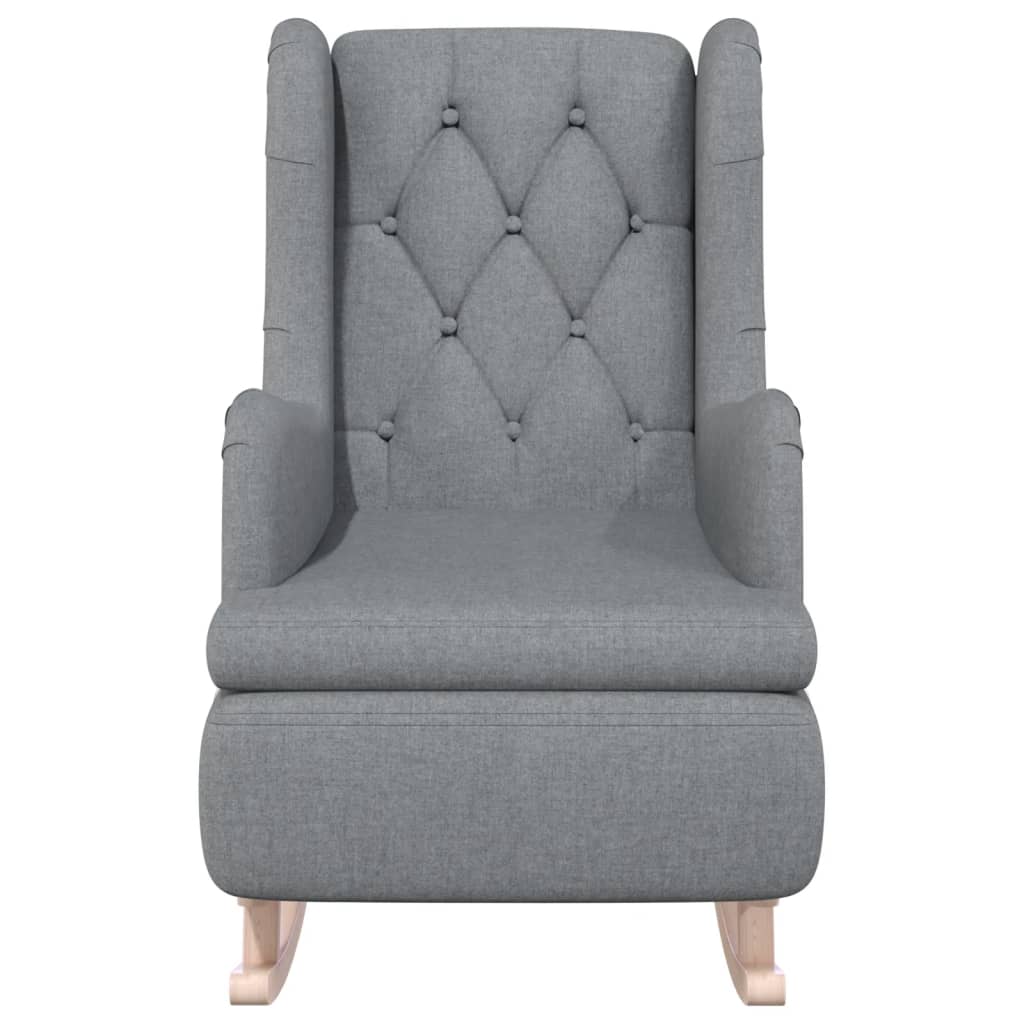 Fauteuil met massief rubberwood schommelpoten stof lichtgrijs is nu te koop bij PeponiXL, paradijselijk wonen!