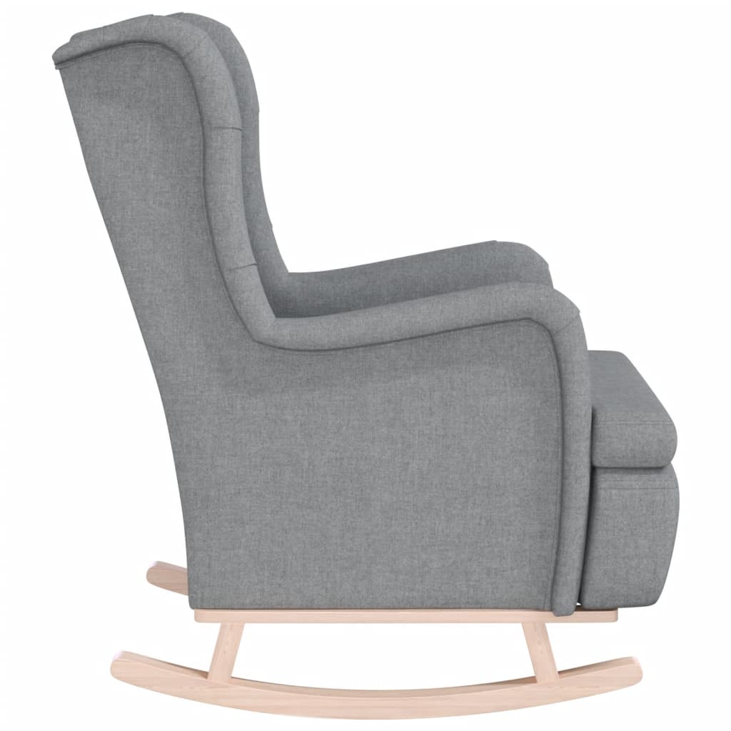Fauteuil met massief rubberwood schommelpoten stof lichtgrijs is nu te koop bij PeponiXL, paradijselijk wonen!