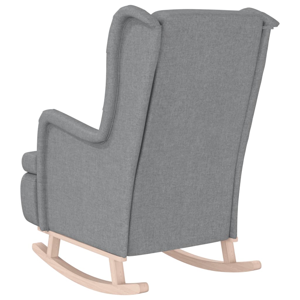 Fauteuil met massief rubberwood schommelpoten stof lichtgrijs is nu te koop bij PeponiXL, paradijselijk wonen!