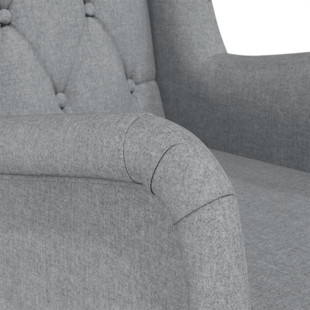 Fauteuil met massief rubberwood schommelpoten stof lichtgrijs is nu te koop bij PeponiXL, paradijselijk wonen!