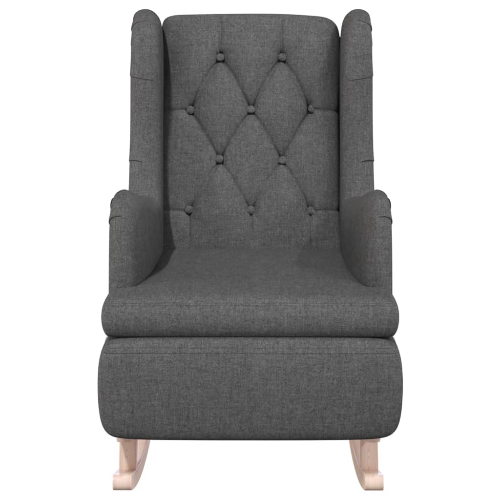 Fauteuil met massief rubberwood schommelpoten stof donkergrijs is nu te koop bij PeponiXL, paradijselijk wonen!