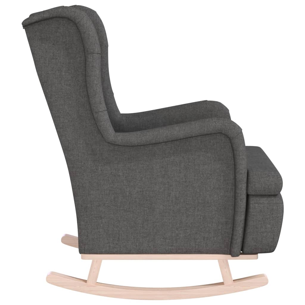 Fauteuil met massief rubberwood schommelpoten stof donkergrijs is nu te koop bij PeponiXL, paradijselijk wonen!