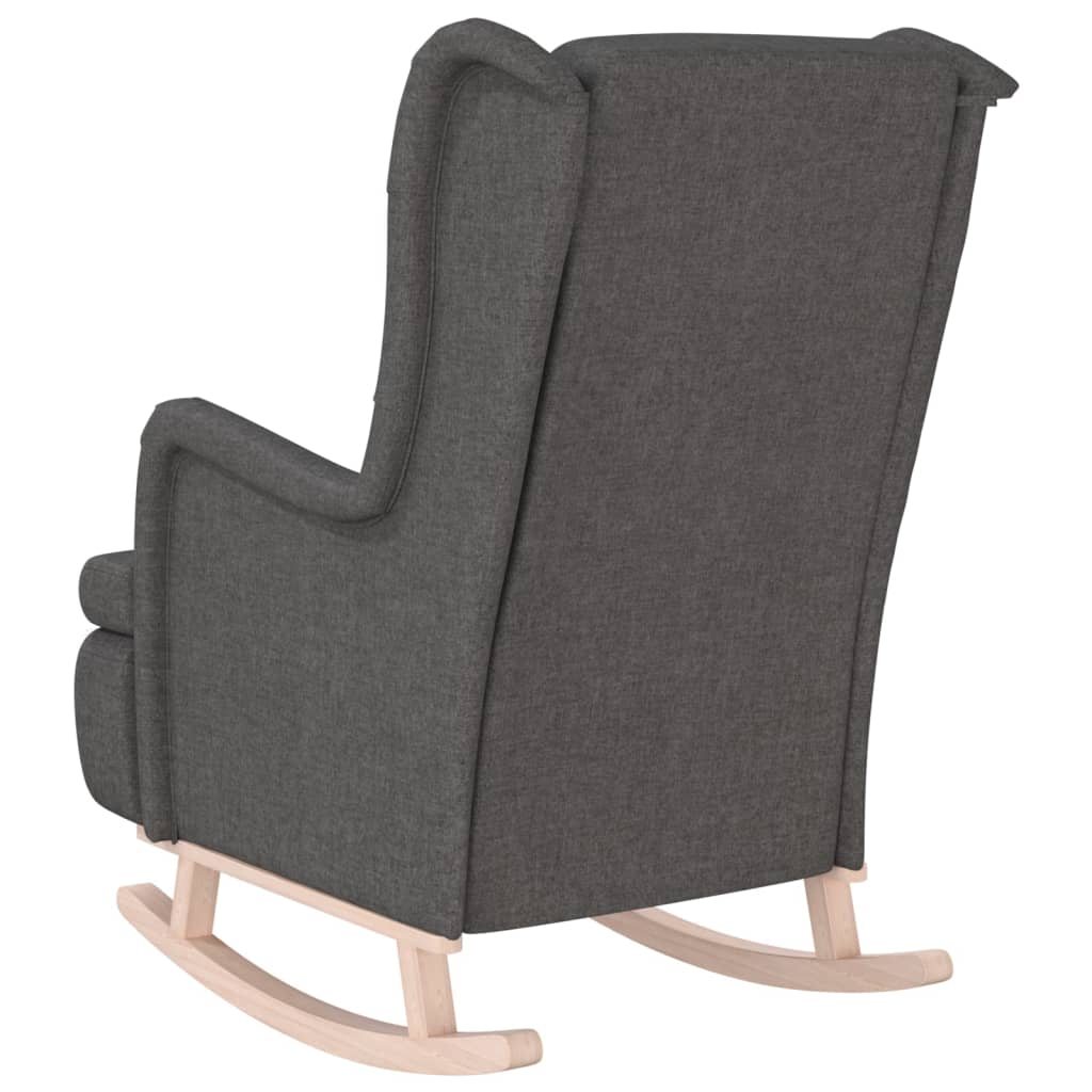 Fauteuil met massief rubberwood schommelpoten stof donkergrijs is nu te koop bij PeponiXL, paradijselijk wonen!