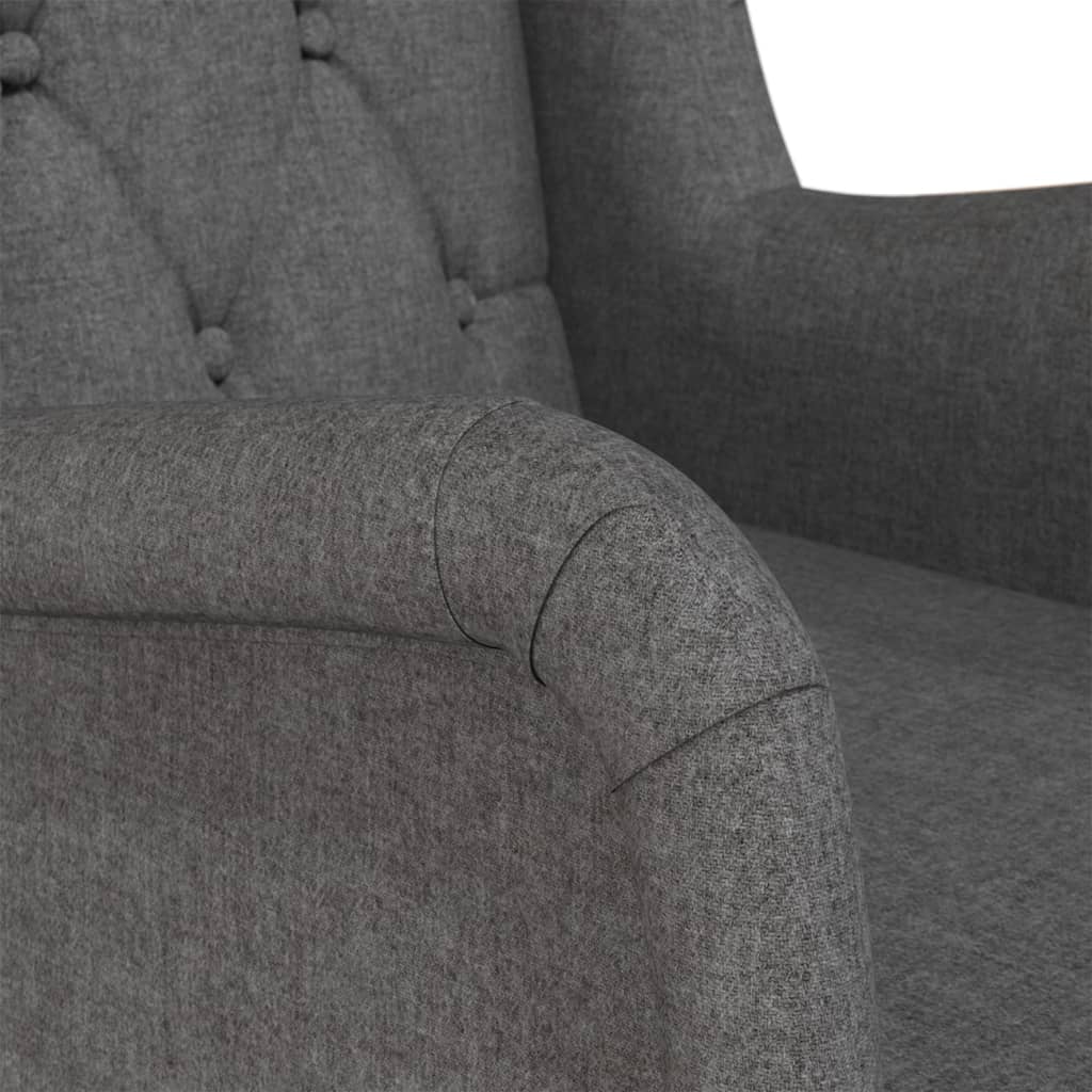 Fauteuil met massief rubberwood schommelpoten stof donkergrijs is nu te koop bij PeponiXL, paradijselijk wonen!