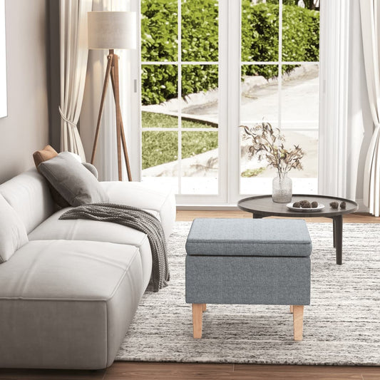 Kruk met houten poten stof lichtgrijs is nu te koop bij PeponiXL, paradijselijk wonen!