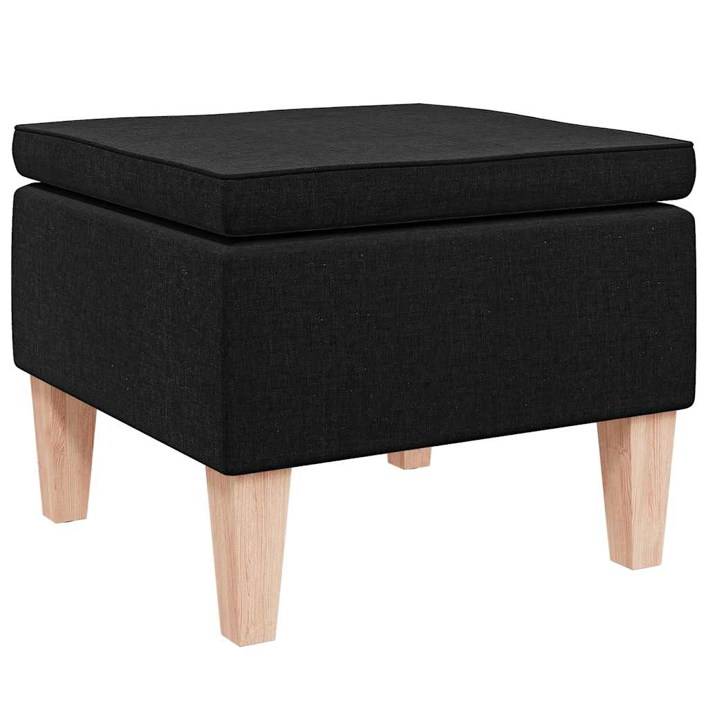 Kruk met houten poten stof zwart is nu te koop bij PeponiXL, paradijselijk wonen!