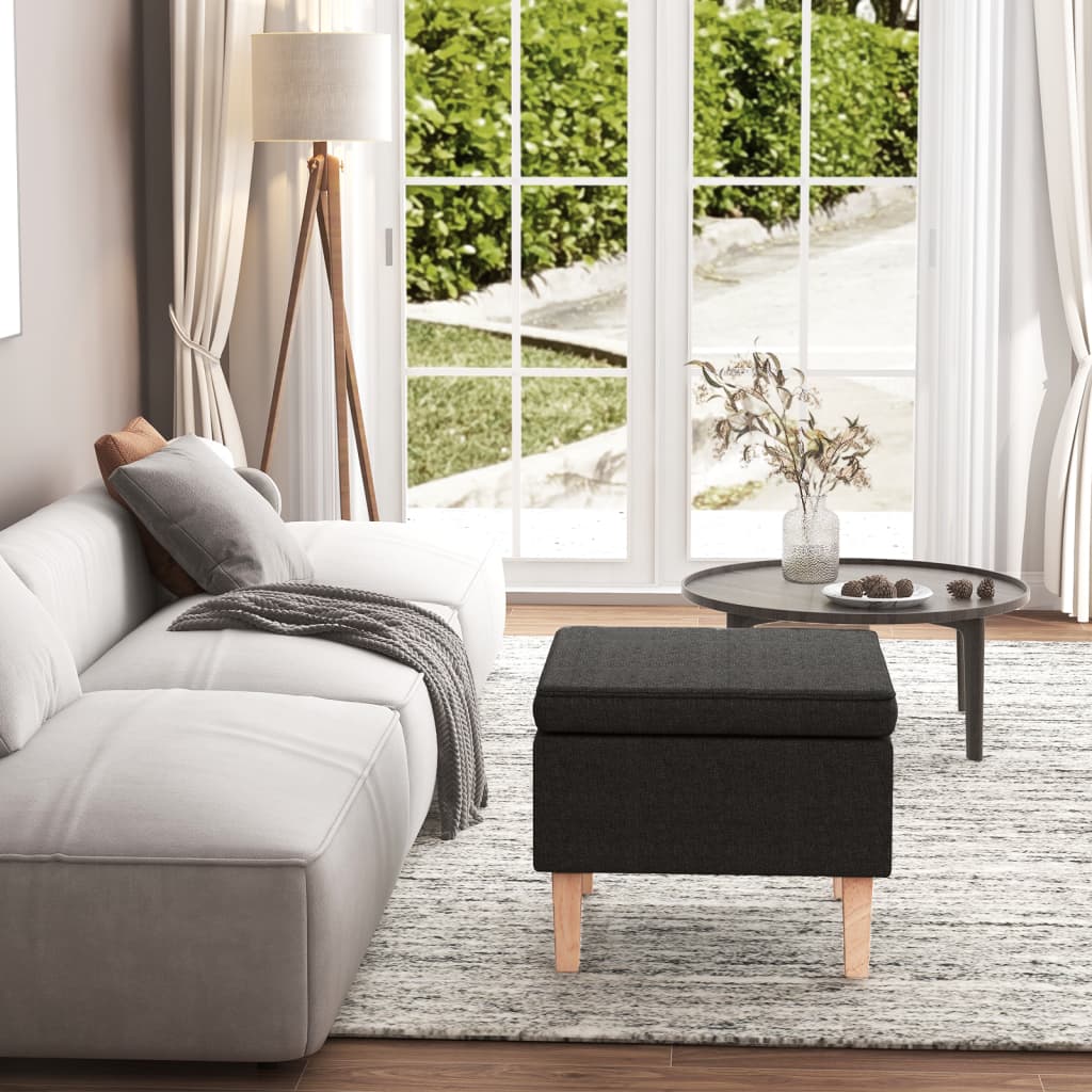 Kruk met houten poten stof zwart is nu te koop bij PeponiXL, paradijselijk wonen!