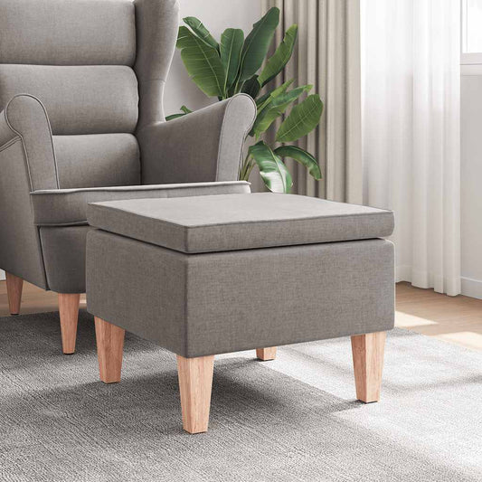 Kruk met houten poten stof taupe is nu te koop bij PeponiXL, paradijselijk wonen!