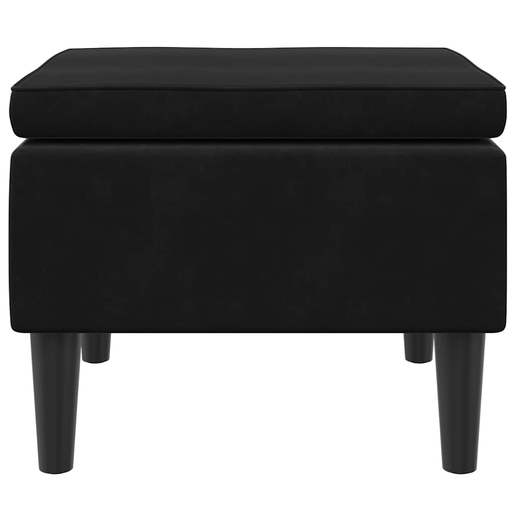 Kruk met houten poten fluweel zwart is nu te koop bij PeponiXL, paradijselijk wonen!