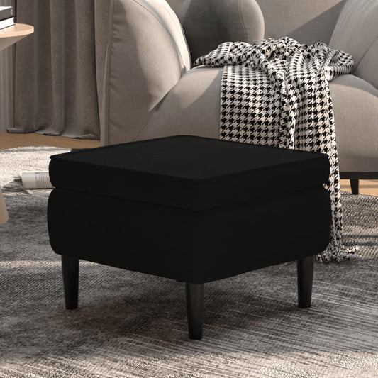 Kruk met houten poten fluweel zwart is nu te koop bij PeponiXL, paradijselijk wonen!