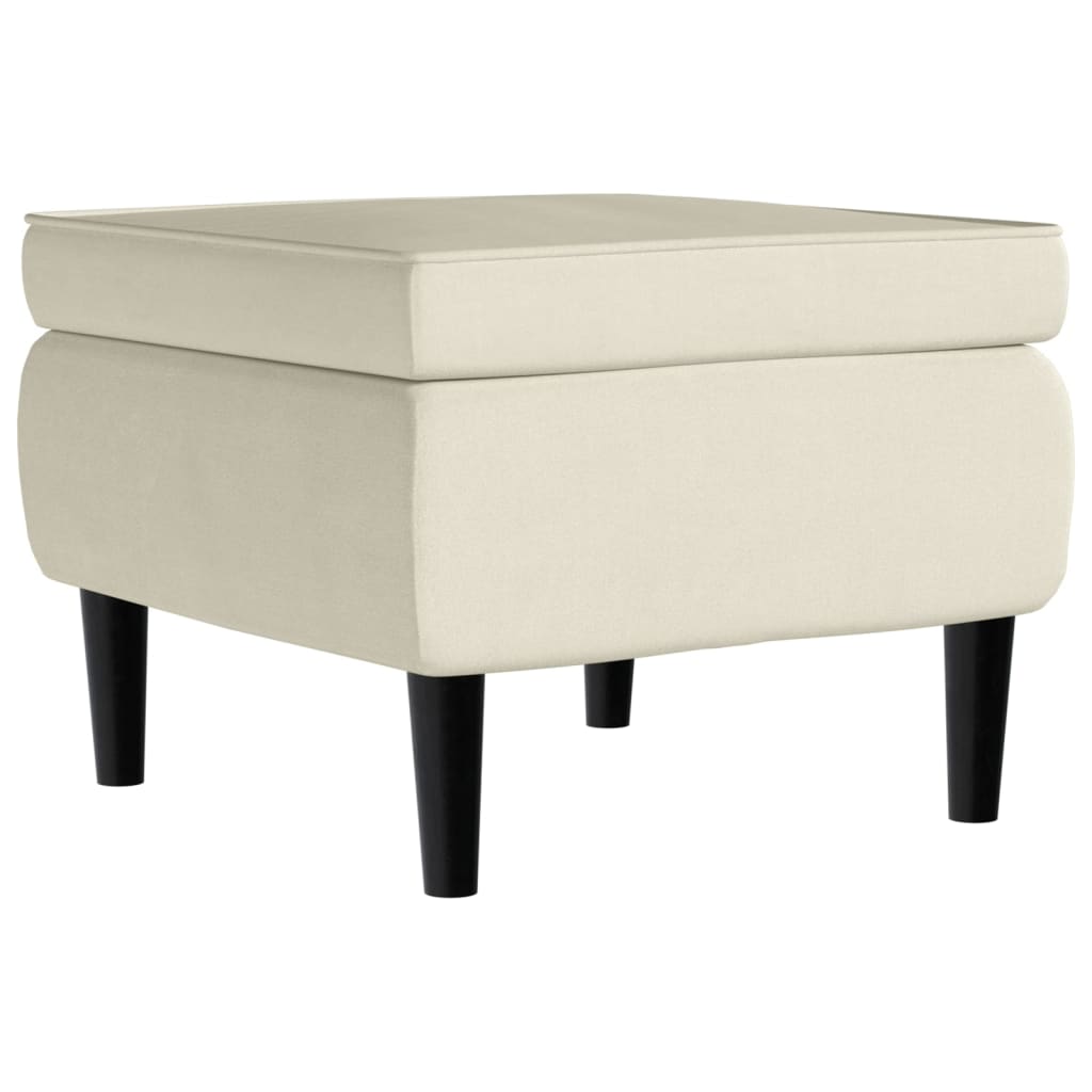 Kruk met houten poten crèmekleurig fluweel is nu te koop bij PeponiXL, paradijselijk wonen!
